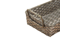 Mid century, silver plate French woven bread basket with handles