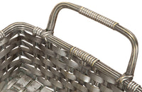 Mid century, silver plate French woven bread basket with handles