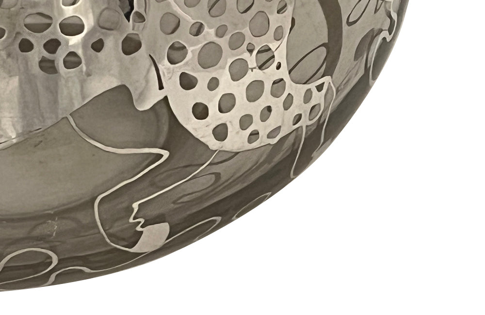 Beautiful mid century glass vase with silver overlay by the renown French glass makers Saint Graal.