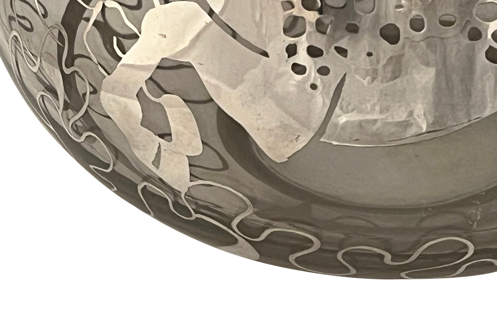 Beautiful mid century glass vase with silver overlay by the renown French glass makers Saint Graal.