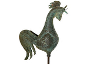 Mid century rooster weathervane sculpture made of copper French - French Garden Antiques