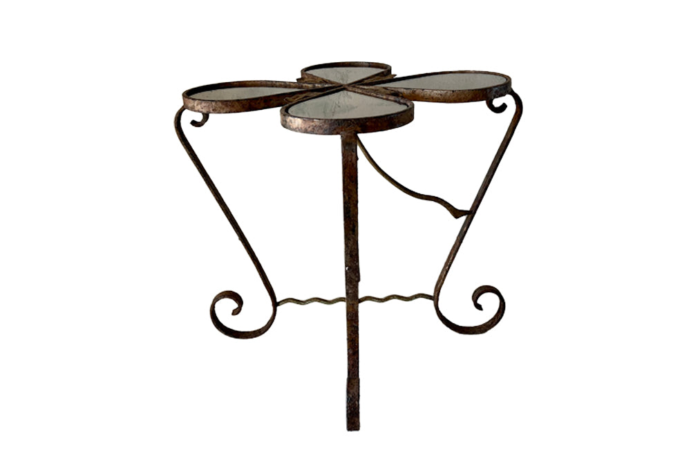 Mid Century flower shaped metal cocktail table - French Antique Furniture