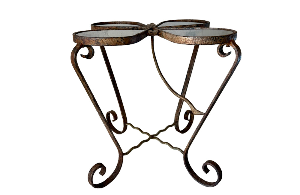 Mid Century flower shaped metal cocktail table - French Antique Furniture 