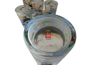 Fabulous, vintage, drink service comprising a pitcher and six tall glasses by Monte Carlo glassware.