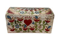 domed painted Normand 19th century marriage coffer