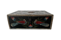 Charming, 19th century small painted Normandy marriage coffer.