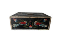 Charming, 19th century small painted Normandy marriage coffer.