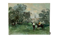 SIGNED PAINTING 'A DAY AT THE RACES' BY PIERRE WILLEF