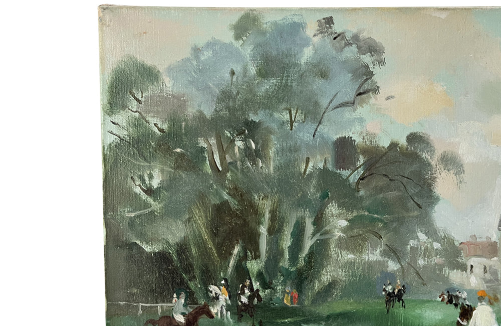 SIGNED PAINTING 'A DAY AT THE RACES' BY PIERRE WILLEF