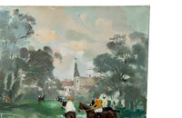 SIGNED PAINTING 'A DAY AT THE RACES' BY PIERRE WILLEF