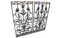 Pair of beautiful 19th century Art Nouveau wrought iron grills decorated with lilies - French Garden Antiques - AD & PS Antiques