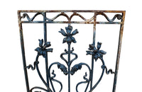 Pair of beautiful 19th century Art Nouveau wrought iron grills decorated with lilies - French Garden Antiques - AD & PS Antiques