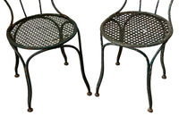 Pair of pretty French iron painted 19th century garden chairs with woven mesh seats - French Garden Antiques - French Antique Chairs - AD & PS Antiques