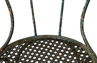 Pair of pretty French iron painted 19th century garden chairs with woven mesh seats - French Garden Antiques - French Antique Chairs - AD & PS Antiques