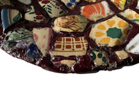 Pair of French 19th century picassiette mosaic plates