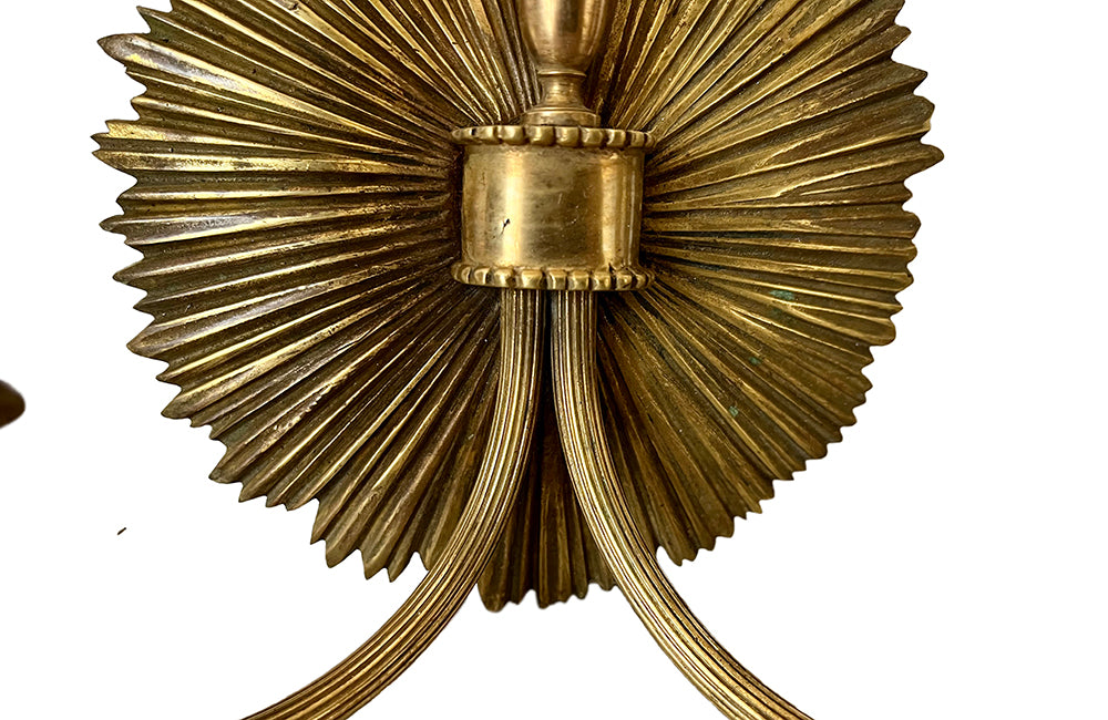 ison Charles bronze sunburst wall sconces.