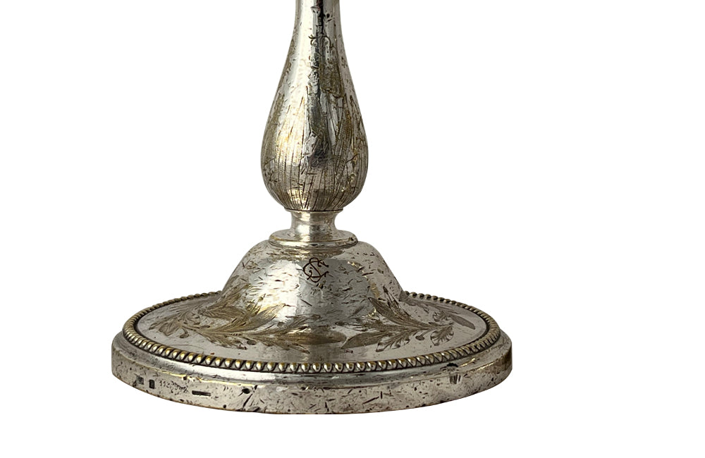 Pair of 19th century beautiful marine candlesticks made by, the renown French silversmiths, Christofle for the prestigious French shipping and cruise ship company, Compagnie des Messageries Maritime.