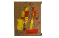 PAIR OF ABSTRACT MIXED MEDIA PAINTINGS