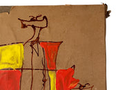 Pair of 21st century abstract mixed-media paintings.