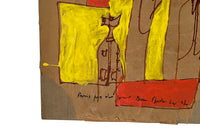 Pair of 21st century abstract mixed-media paintings.