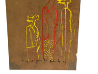 Pair of 21st century abstract mixed-media paintings.