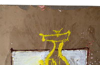 Pair of 21st century mixed-media abstract paintings.