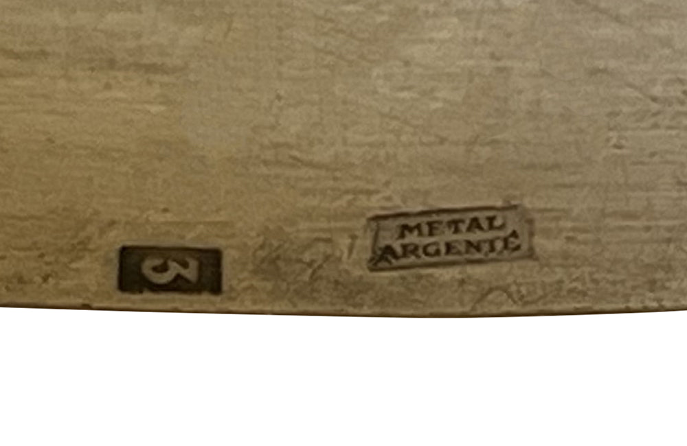 Pair of stylish, silver plate, Me and You, napkin holders from the Art Deco period.