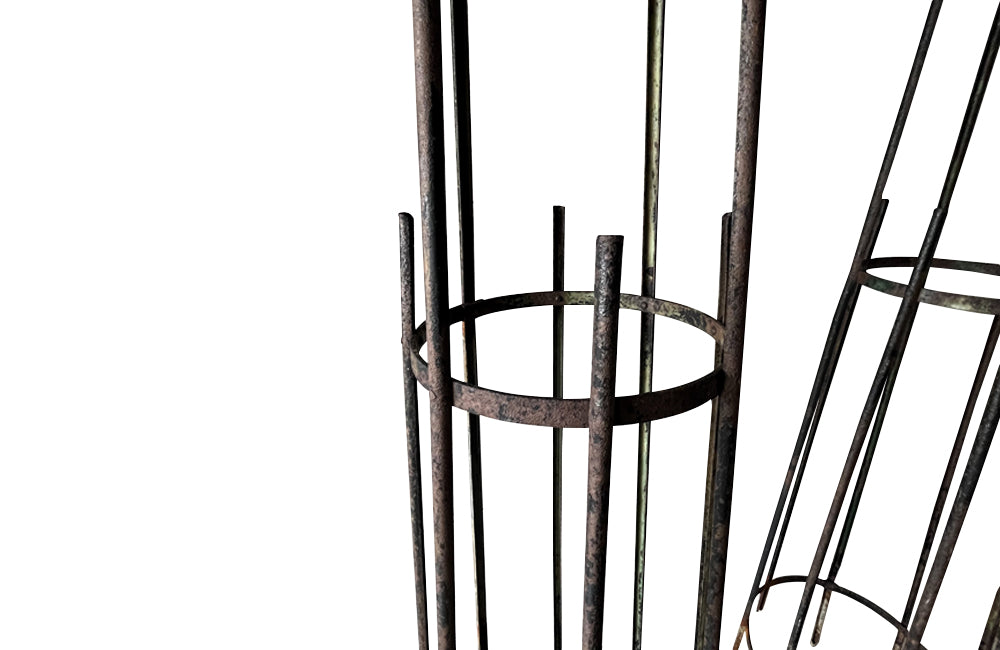 A fabulous pair of antique French tall iron plant supports - Garden Antiques