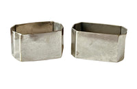 Pair of Mid Century French elegant silver plated 'Mr and Mrs' Madame and Monsieur napkin rings