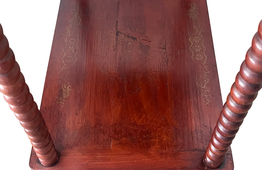 PAIR OF 20TH CENTURY CHINOISERIE BOBBIN SIDE TABLES