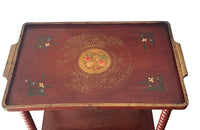 PAIR OF 20TH CENTURY CHINOISERIE BOBBIN SIDE TABLES