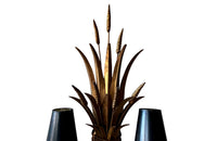 Exceptional pair of large wheat sheaf wall sconce lights