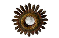 Beautiful 19th century Italian polychrome sunburst convex mirror