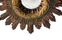 Beautiful 19th century Italian polychrome sunburst convex mirror