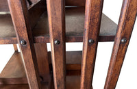Antique French Revolving Mahogany Bookcase - Antique Furniture - AD & PS Antiques