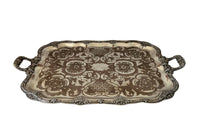 Large Rococo revival etched tray