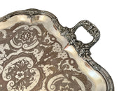 Large Rococo revival etched tray
