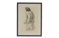 Set of three framed Mid-Century French nude studies