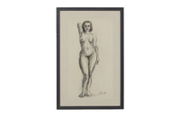 Set of three framed Mid-Century French nude studies