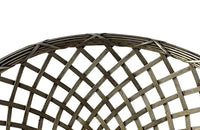 20th century round French silver plate open weave bread basket with decorative rim in the Neo-Classical style on raised base.