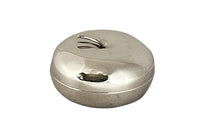 Mid 20th century French silver plate lidded box dish in the form of an apple stamped Fleuron France