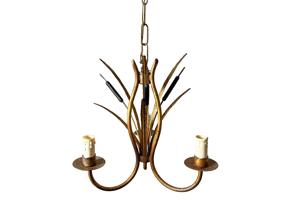 SMALL BULRUSH GILTMETAL CHANDELIER