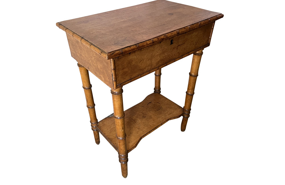 Charming early 20th Century French burr maple lidded table - Antique Furniture - Antique Tables - AD & PS Antiques