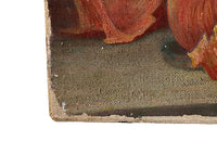 SMALL FRENCH STILL LIFE PAINTING OF ONIONS