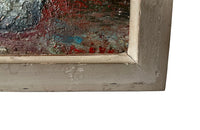 Antique oil painting still life painting of anemones oil on wood