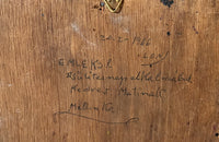 Antique oil painting still life painting of anemones oil on wood