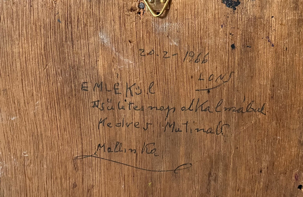 Antique oil painting still life painting of anemones oil on wood