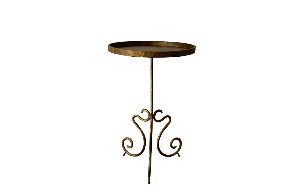 Spanish, Mid-Century gilt iron cocktail martini table - mid century side table - AD & PS Antiques