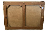 Vintage oil painting still life of fish. French oil painting.