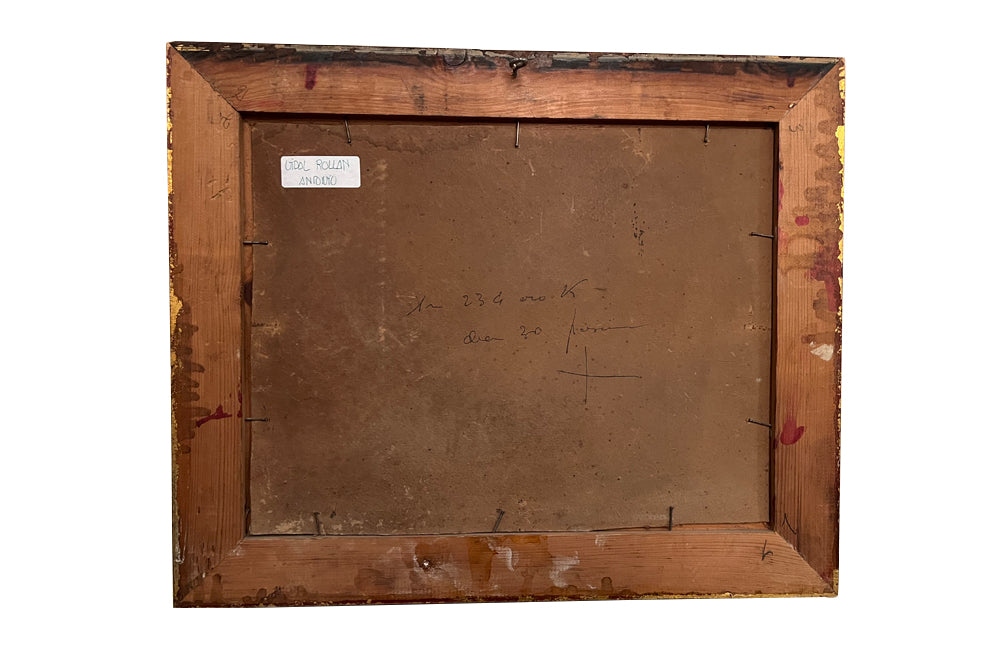 Framed still-life oil on board painting by the artist, Vidal Rolland